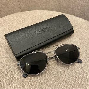 SOLD Burberry 60MM Square Sunglasses Gunmetal
